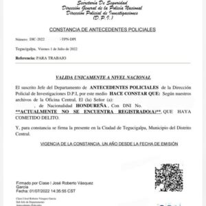 constancia de antecedentes policiales (dpi)