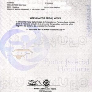 constancia de antecedentes penales