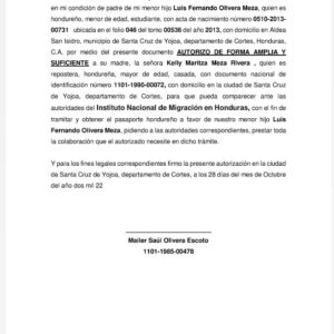 gestión de pasaporte a menor de edad